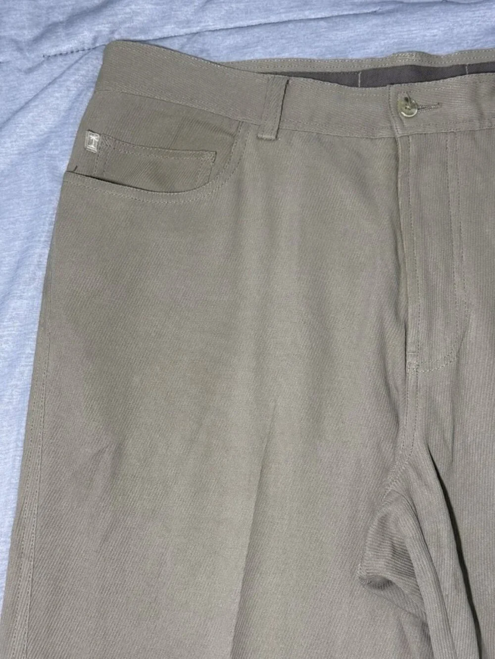 Tommy Bahama Pants Mens Size 34 Browm Silk Blend Flat Front Chino Trousers Dress